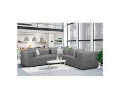 Places of Style Ecksofa »Novum«, gleichschenklig, wahlweise Holzregal in Armlehne links oder rechts, grau, Struktur fein, 261 cm x 74 cm x 261 cm