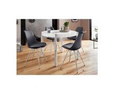 Homexperts Essgruppe »Hannes1-Ursel«, (Set, 5 tlg), Tisch rund mit 4 Schalenstühlen, weiß