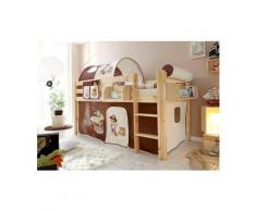 Ticaa Hochbett »Malte« mit Rolllattenrost und Textil-Set, beige
