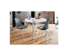 Homexperts Essgruppe »Hannes2-Ursel«, (Set, 5 tlg), Tisch rechteckig mit 4 Schalenstühlen, weiß