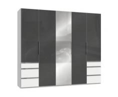 Fresh To Go Kleiderschrank »Level« mit Glastüren, weiß, 250 cm x 216 cm x 58 cm