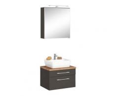 HELD MÖBEL Waschtisch-Set »Davos«, (Set, 2-tlg), mit Spiegelschrank, grau