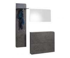 Places of Style Garderoben-Set »Goccia«, (Set, 3-tlg), grifflose Optik, grau
