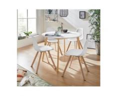 INOSIGN Essgruppe »Veneto«, (5-tlg), aus massivem Kiefernholz, bestehend aus Cody Esstisch 105 cm und 4er Set Veneto Stühle, weiß