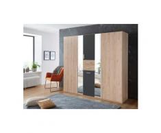 Wimex Kleiderschrank »Vanea« mit Wäschekorb und Schubkästen, Hickory-Oak/Graphitfarben