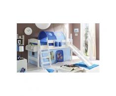 Ticaa Hochbett »Kenny« mit Rolllattenrost und Textil-Set, blau