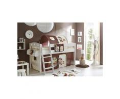 Ticaa Hochbett »Kenny« mit Rolllattenrost und Textil-Set, beige