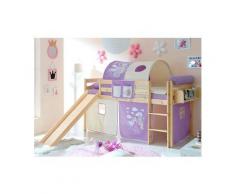 Ticaa Hochbett »Manuel« mit Rolllattenrost und Textil-Set, beige