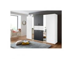 Wimex Kleiderschrank »Vanea« mit Wäschekorb und Schubkästen, Weiß-Graphitfarben
