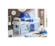 Ticaa Hochbett »Kenny« mit Rolllattenrost und Textil-Set, blau