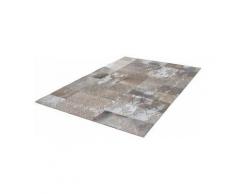 Fellteppich »Cobra 343«, Kayoom, rechteckig, Höhe 10 mm, mit echtem Leder Anteil, silber, 75 cm x 140 cm x 10 mm