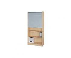Hammerbacher Rolladenschrank Ahorn, Silber 900 x 400 x 2.004 mm