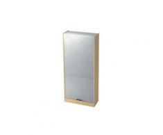 Hammerbacher Rolladenschrank SET90 Ahorn, Silber 900 x 400 x 2.004 mm
