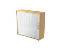 Hammerbacher Rolladenschrank Matrix Buche, Silber 1.200 x 400 x 1.100 mm