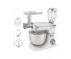 Esperanza Cooking Master Multifunktionaler Stand Mixer 1000 W 5L Edelstahlschüssel 6 Geschwindigkeiten mit Impulsfunktion Spritzen-Schutz Metall-Teighaken Schneebesen und Schlagbesen EKM025