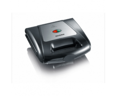 Severin SA 2968 Sandwich-Toaster, Grill und Waffeleisen herausnehmbare Wechselplatten 1000 W Edelstahl-gebürstet-schwarz 2968