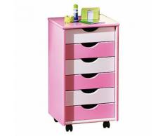 ABC Rollcontainer TITJE, rosa/weiß