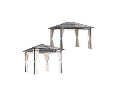 leco pavillon mit seitenteilen wasserfestes dach polycarbonat-doppelstegplatten