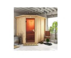 karibu 68-mm-systemsauna väja mit bronzierter ganzglastür