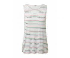 TOM TAILOR DENIM Damen Top mit Knopfleiste, weiß, unifarben, Gr.S