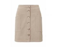 TOM TAILOR DENIM Damen Utility Minirock mit Knopfleiste, beige, Gr.S