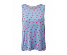 TOM TAILOR DENIM Damen Top mit Knopfleiste, blau, unifarben, Gr.M