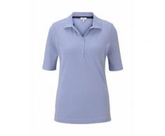 TOM TAILOR Damen Poloshirt mit langer Knopfleiste, blau, Gr.XL