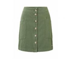 TOM TAILOR DENIM Damen Utility Minirock mit Knopfleiste, grün, Gr.S