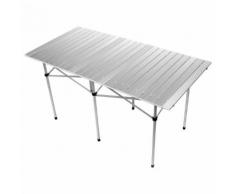 Basic Nature - Travelchair Rolltisch Alu - Campingtisch Gr 140 x 70 cm grau