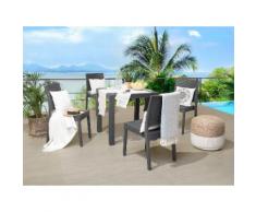 Gartenmöbel Set Rattanoptik graphitgrau 4-Sitzer FOSSANO