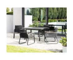 Gartenmöbel 4er Set schwarz CANETTO