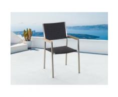 Gartenstuhl schwarz Rattan GROSSETO
