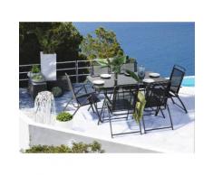 Gartenmöbel Set Stahl schwarz 6-Sitzer LIVO