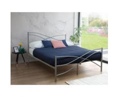 Metallbett silber Lattenrost 160 x 200 cm VELA