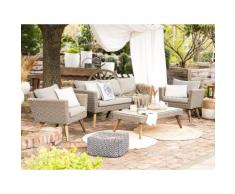 Gartenmöbel Set Rattan braun/grau VITTORIA XL