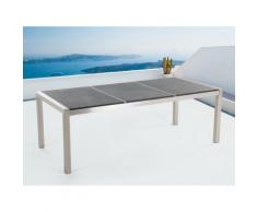 Gartentisch Edelstahl/Naturstein schwarz geflammt 220 x 100 cm GROSSETO