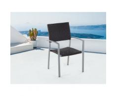Gartenstuhl dunkelbraun Rattan TORINO