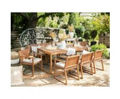 Gartenmöbel Set Akazienholz 8-Sitzer mit Sitzkissen taupe SASSARI