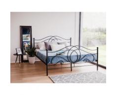 Metallbett schwarz Lattenrost 180 x 200 cm LYRA