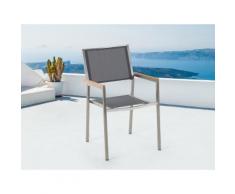 Gartenstuhl grau Edelstahl GROSSETO