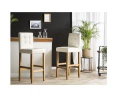 Barhocker Kunstleder weiß 2er Set MADISON