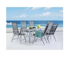 Gartenstuhl schwarz 6er Set Aluminium verstellbar CATANIA