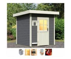 KARIBU Saunahaus »Klaas«, BxTxH: 196x196x228 cm, 9 kW Ofen mit int. Steuerung