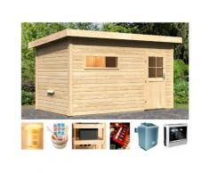 KARIBU Saunahaus »Uwe 3«, 393/231/239 cm, 9-kW-Ofen mit ext. Steuerung