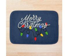 Frohe Weihnachtsbeleuchtung Badematte