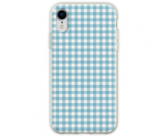 Blaue Picknickdecke Gingham Cottagecore Flexible Hülle für iPhone XR