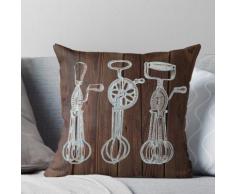 rustikales barnwood Schneebesen Retro Küchengerät Kunst Kissen