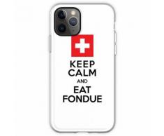 Bleib ruhig und esse Fondue Swiss Flexible Hülle für iPhone 11 Pro