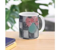 FREUNDLICHE BLUMEN AUF GEPRÜFTEM HINTERGRUND Acrylgemälde-Druck Tasse