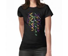 Karneval Luftschlangen Mardi Gras Fleur De Lis Frauen T-Shirt